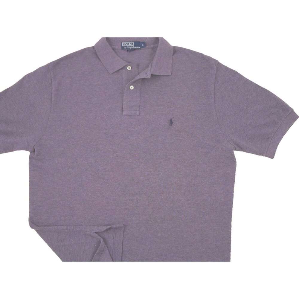 NEW Vintage Polo Ralph Lauren Polo Shirt! L Purple Heather With Navy Polo Player